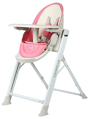 DUWEN Hochstuhl Kinder Esszimmerstuhl Hochstuhl Multifunktions-Klapptisch Tragbare Kindersitz Hocker Dinette Essen Seat (Farbe : Rosa)