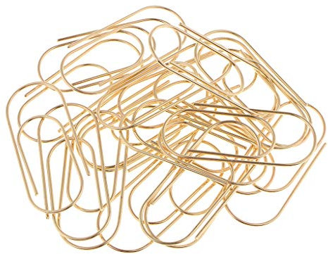 20 Pack Large Metal Paper Clips Jumbo Bookmark Stationery Paperclips, Gold