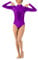 IMEKIS Damen Ballettanzug Langarm Bodysuit Glänzend Body Wetlook Ballett Tanzbody Leotard Gymnastik Turnanzug Gymnastikanzug Einteiler Metallic Trikot Oberteile Top Sport Fitness Kostüm Lila 2XL