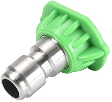 MroMax Hochdruckreiniger-Düse, 1/4-Gewinde, Weiß, 40 Grad Edelstahl, (040 Loch) 1pcs green 25Degree 075 grün