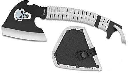 Tiendas LGP Albainox 32451 Ascia AlbaINOX- Modello Teschio Totale: 23,8 cm Acciaio inox. Manico per caccia, pesca, campeggio, outdoor, sopravvivenza e bushcraft