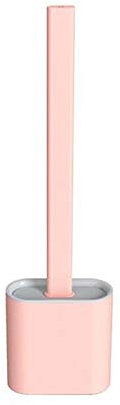 Creative Toilet Brush and Holder Bathroom WC Crystal Petal Toilet Brush Set Detachable Acrylic Toilet Brush Holder (Color : Pink)