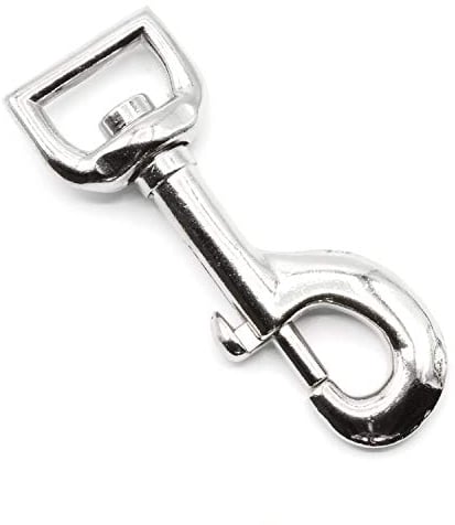 HEAVYTOOL Bolzenkarabiner 20mm x 84mm drehbarer gerader Wirbel Zinkdruckguss vernickelt (5 Stück) Haken Drehgelenk Hundeleine Halsband Taschen Schlüsselanhänger