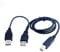 INNOV8 - Cavo a Y doppio USB 2.0 A maschio a maschio B standard per stampante e scanner e disco rigido esterno, 0,8 m
