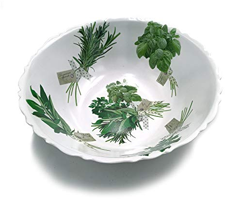 MCM service Insalatiera in Pura Melamina Ø cm 27 decorazione Aromas Made in Italy