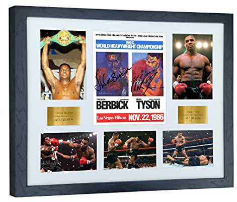 Poster mit Autogramm von Mike Tyson vs Trevor Berbick Fight, Super A3 + Größe