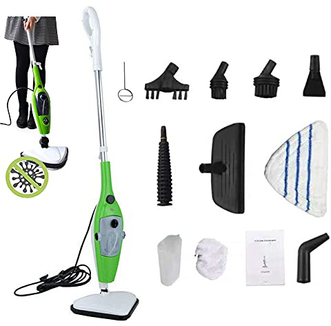 Upright Steam Cleaner 1500W Electric Steam Mop with 400ml Water Tank, 4.8m Long Cord & 2 Reusable Mop Pads, 20s Fast Heat-up Hardwood/Marble/Tile/Laminate/Ceramic Floor Steamer