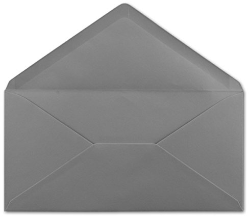 50 DIN Lang Briefumschläge Grau 22 x 11 cm -120 g/m² Nassklebung Post-Umschläge ohne Fenster ideal für Weihnachten Grußkarten Einladungen von Ihrem Glüxx-Agent