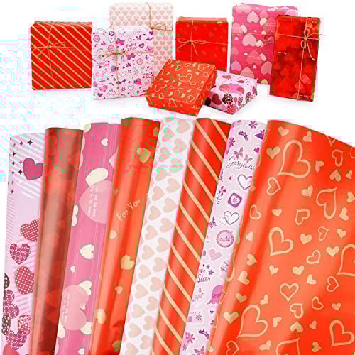 Valentinstags-Geschenkpapier, Geschenkpapier (gefaltet), Geschenk für Erwachsene,Liebe, Muster, perfekt für Ehemann,Jahrestag, Valentinstag