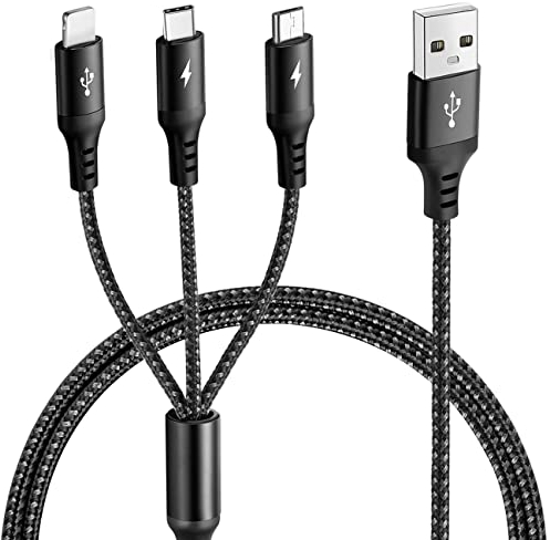 UZAHSK Multi Cavo di Ricarica, 3.5A 1,8 M Ricarica Rapida Adattatore Universale Per Cavo Di Ricarica 3 In 1 per Phone 15/14/13/12/11/XS/8/7/Samsung/P50/Honor/Xiaomi/Nexus 6P/Google Pixel/LG.