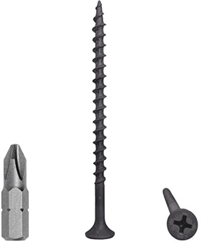 Lot de 40 vis à bois en acier au carbone phosphate noir 3,9 x 65 mm Vis à bois Tête bombée Phillips Fixations à panneaux d'aggloméré (40, 3,9 x 65 mm)
