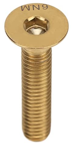 VGEBY Bike Headset Fixing Bolt, M6x30mm Headset Stem Top Fixing Titanium Alloy Bike Stem Screw for Bike Repair(Gold) Bicycle and Spare Parts