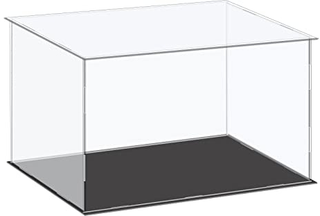 sourcing map Acryl-Vitrine, Kunststoff-Box, Würfel-Aufbewahrungsbox, transparent, klein, staubdicht, 35,6 x 20,3 x 20,3 cm, für Sammlerstücke