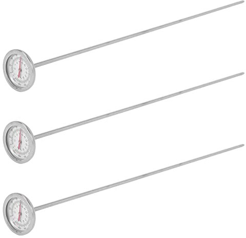 KVSERT Lot de 3 thermomètres à compost en acier inoxydable de qualité alimentaire avec sonde de mesure 50 cm de long