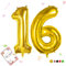 Smlpuame 102cm Folienballon Zahlen Luftballon 0-9 Geburtstag Golden Große 16 Ballons für Geburtstagsfeier Feierdekorationen, Heliumfolien Zahlenballons für Hochzeitstag