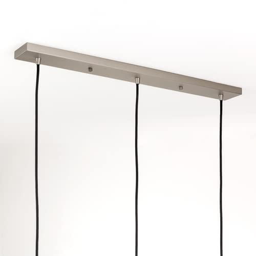 ORION LIGHTSTYLE Deckenbaldachin für Leuchte Baldachin länglich rechteckig, Abzweigdose mit 3 Kabelauslässen (70x8x2.2cm), silber matt - ideal für Esstisch