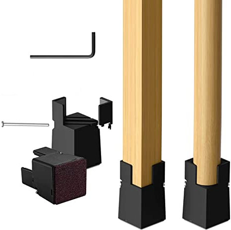 Verstellbare Betterhöhung Möbelerhöhung mit Schraubklemme 5 cm Höhe, 4Stück Möbelerhöhungen, 2 Zoll Schwerlast Stuhlerhöhungen, Passend für Quadratische/Runde Stuhlbeindurchmesser von 0.8''-1.6''