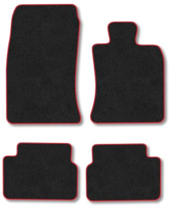 Mini Clubman (2007-2015) Carpet Car Mats | Red Edge Trim Tailored Fit Floor Mats Full Coverage Protection Accessories Easy Clean Anti Slip Made in the UK