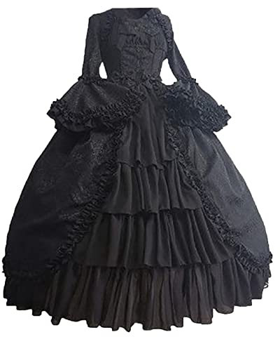 GMGM 2023 Femmes Robe Medievale Victorienne Reine Costume Col Carrée Manches Flares Robe Vintage Adulte Flare Manches Deguisement Robe Médiévale Femmes Manches Longues Robe Femme Hiver Chic Jupe