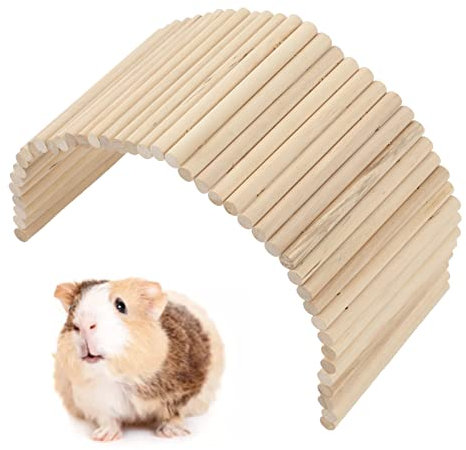 Mokernali Holzbrücke, Kleintier Brücke, 15×50cm, Hamster-Holzbrücke, Hängeleiter für Kaninchen, Meerschweinchen, Hamster