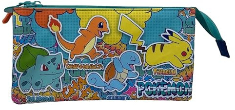 CYPBRANDS Unisex Kinder Cyp Brands-Pokemon Federmäppchen mit DREI Fächern für Trolley, Urban Colors Koffer, bunt