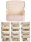 Vlando Reise schmuckkasten, Modern Schmuckkästchen mit 12 Schmuckbeutel, Reise Schmuck organizers aus Leder, Transparente Samtbeutel, Schmuck-Etui für Frauen, Mädchen, Geschenk, Rosa