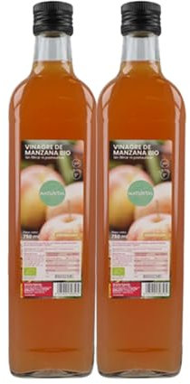 Pack 2x Vinagre de manzana 750 ml bio Naturitas Essentials | Condimentos para ensaladas | Sin filtrar ni pausteurizar | Sabor natural | 5º grado de acidez | Sin GMO | ECO