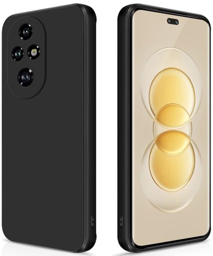 GiiYoon Cover per Honor 200 Pro 5G Custodia in Silicone, Custodia Antiurto Case Sottile in Silicone TPU con Strato Interno in Fibra e Protezione della Fotocamera, Nero
