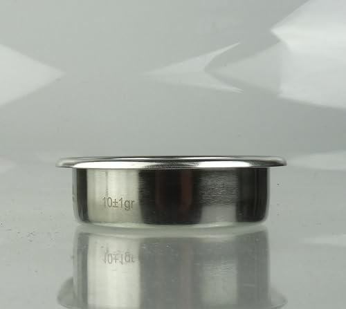 Moka Consorten Das (grosse) Single-Sieb mit der Doppio-Form | für E61 Espressomaschinen | 10±1gr | ridgeless | H 20 mm | Silberweiß | 1 Stück
