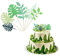 Tropische Laub Cake Topper Kuchen Topper Grüner Dschungel Palmblatt Kuchen Topper für Geburtstagskuchen Deko Grüner Thema Party Brautpaar
