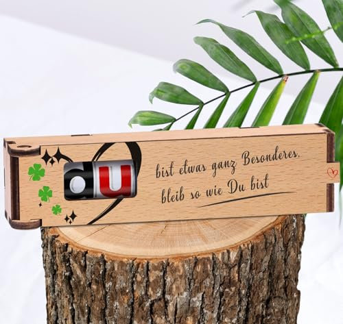 TUZELIYA Geschenke für Freundin Geschenkbox Holz - Du bist etwas ganz Besonderes, bleib so wie Du bist - Duplo Geschenkbox - Geschenkideen für Frauen, Freundin, Lieblingsmensch - OHNE Duplo