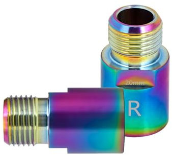 1 Paar Fahrrad-Pedalverlängerung, Fahrrad Pedal Extender 20mm, Titanlegierung Fahrrad-Pedal-Distanzstück, Verlängerte Spindel,Mountainbike Bicycle Pedal Erweiterung (Bunt, 20mm)