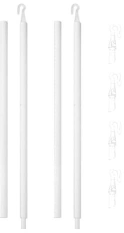Fkereg 60 cm Long Blind Wand With 5 Hook, 2 Pcs White Tilt Rod Replacement Parts, Vertical Shades Opener Stick for Window Curtain
