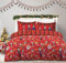 Florelle Nutcracker Christmas Red Festive Duvet Cover Quilt Bedding Set Tartan Check Fully Reversible 2 Designs in 1 Button Enlosure Cotton Rich with Pillowcase(s) (Double)