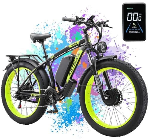 BENFUTO KETELES K800 Electric Bike with Two Motors, 23Ah Battery, 21-speed Electric 26 Inch Wide Tyre Electric Bicycle UK Warehouse (Green)