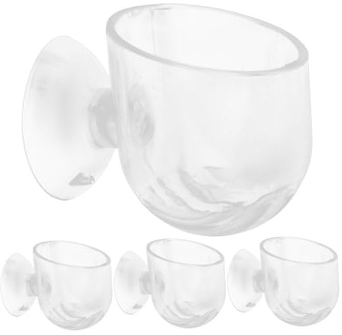 COLLBATH Aquatic Plant Cups 4 Pack Acrylic Aquarium Plant Holders with Suction Cups for Tank Decor