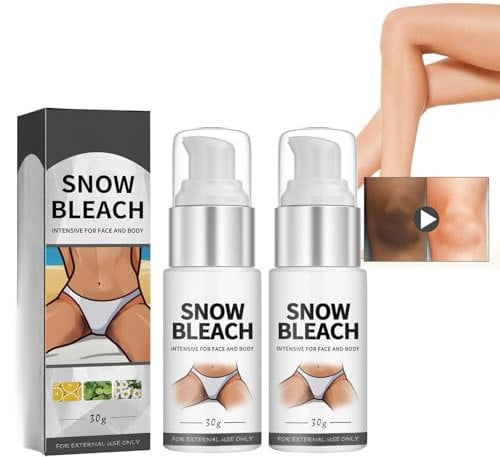 2Pcs Haut Bleaching Cream, Hautaufhellende Creme, Snow Bleach Cream, Bleichcreme Für Den Intimbereich, Creme Zur Aufhellung Dunkler Haut Für Hals Ellenbogen Innere Oberschenkel
