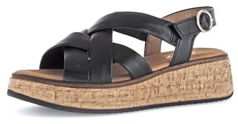 Gabor Damen Sandaletten, Frauen Sandalen,Moderate Mehrweite (G),Sommerschuhe,Freizeitschuhe,offene Schuhe,Strandschuhe,schwarz,38.5 EU / 5.5 UK