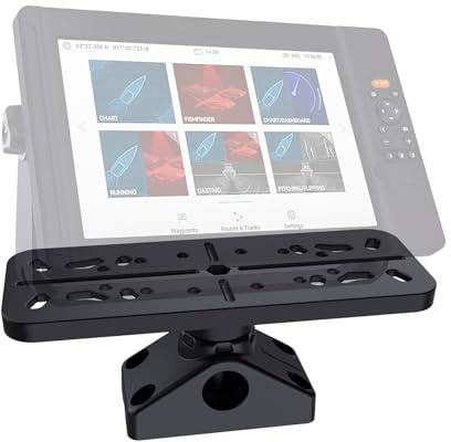 Fish Finder Mount Base, 360° Rotating Universal Boat Electronics Holder, Marine-Grade Composite Removable Mount for Fishfinder, Compatible with Garmin, Lowrance,Humminbird,Raymarine