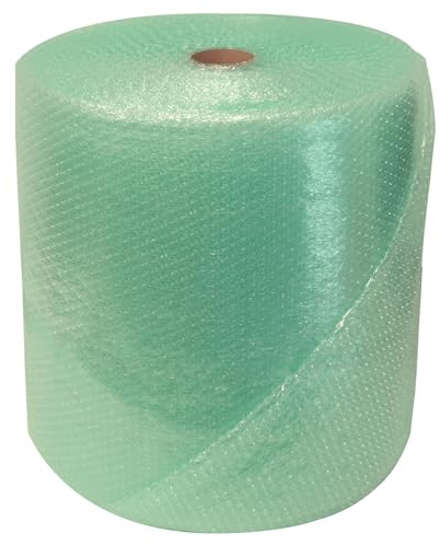 Globe Packaging 500mm x 75m Green Biodegradable Bubble Wrap Roll with Small Air Bubbles - Cushioning & Protection Packaging for Moving House, Ecommerce and Storage