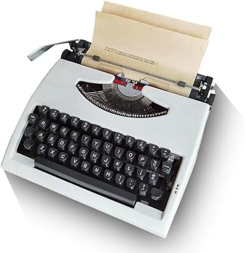 Mechanische Schreibmaschine-Vintage tragbare manuelle Schreibmaschine, Retro 1980er Design, klassischer englischer Stil für nostalgisches Schreiben und Sammeln, langlebig und funktionellfafafafa