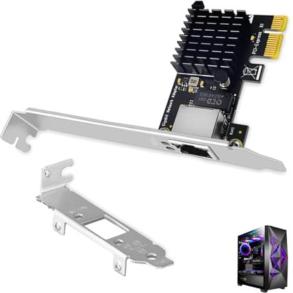 Carte Réseau PCIe Gigabit, Carte Ethernet PCIe PCI Express 1000/100/10 Mbps avec RTL8111H et Adaptateur RJ45 LAN, Compatible Windows 11/10/8/7, Linux, Mac OS, pour Ordinateur de Bureau Serveur
