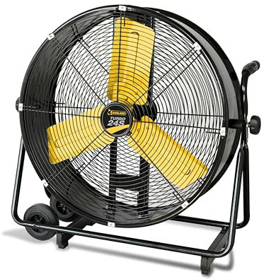 Garland TURBO 24S-V24 - Ventilador industrial de suelo 260W, cabezal oscilante, flujo de aire 131,6 m³/min, ventilador profesional portátil para taller, almacén u oficina