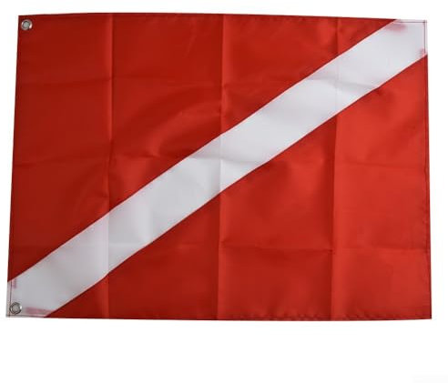 Bandera de buceo resistente al agua de mar, ligera y práctica para barcos de buceo (35 x 50 cm)