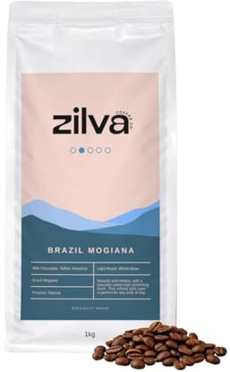 Zilva Speciality Coffee Beans | Brazil Mogiana | Light Roast | 100% Arabica Single Origin | 1Kg