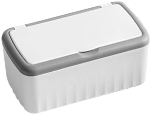 TOGEVAL Large Capacity Wet Tissue Box with Lid, Rectangular Plastic Wipes Dispenser for Home and Travel, Wipe Container and Bathroom Tissue Organizer, White