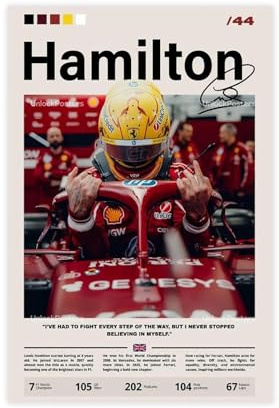 NKALFGH Lewis Hamilton Poster, Leinwandposter, Wandkunstdruck, Bild, Gemälde, 50 x 75 cm