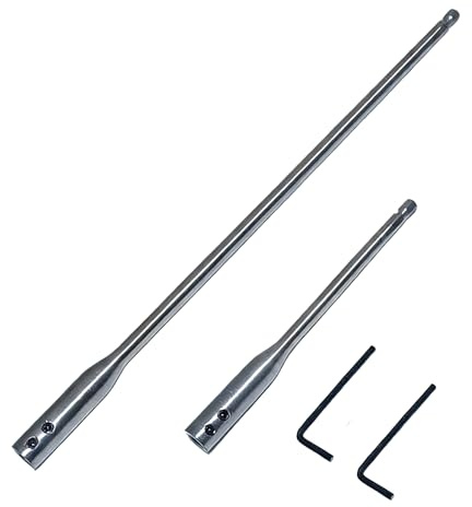 2 Pièces Extension de Foret en Acier à Haute Teneur en Carbone avec 2 Clés Hexagonales, Extension de Foret Rallonge, Rallonge de Tige Durable de 1/4 Po, pour L'ingénierie Mécanique, Tourneurs sur Bois
