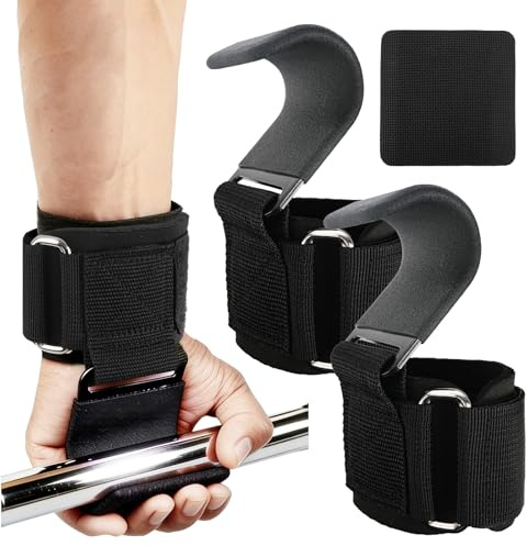 Ganchos de Levantamiento de Pesas, Straps Gym–Muñequeras Para Peso Muerto, Dominadas y Encogimientos, Correas de Agarre para Entrenamiento en Gimnasio