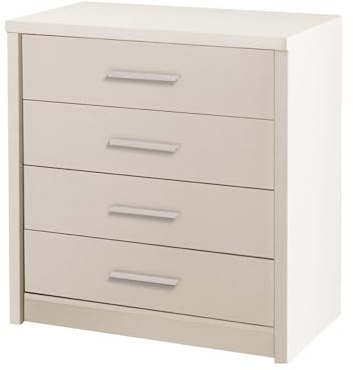 Masseno Kommode Kalista 80 cm Sideboard mit 4 Schubladen und Türen für Wohnzimmer Schlafzimmer Modern 80x45x83 cm Beige
